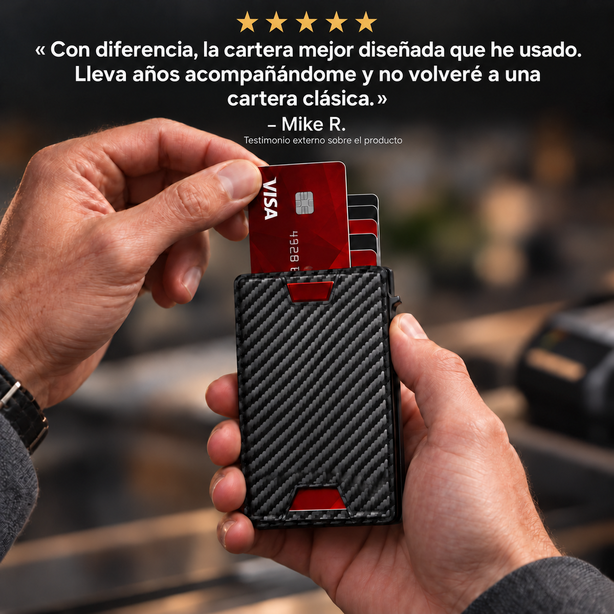 Cartera compacta — testimonio externo
