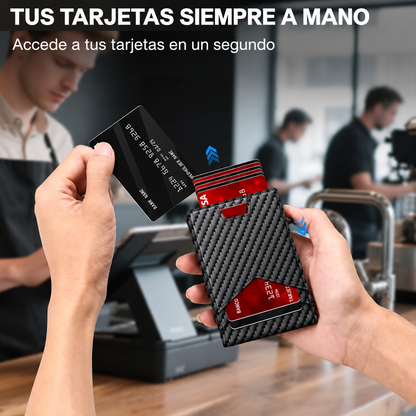 Cartera compacta — acceso rápido a las tarjetas